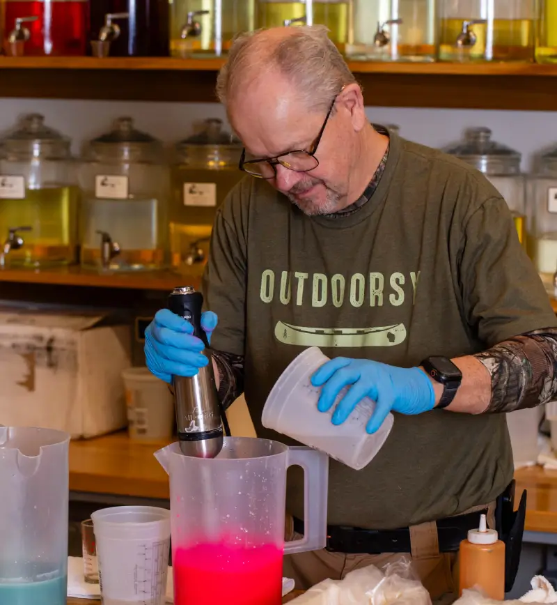 Handcrafting products in small batches at the Naturally Up North Makery Bar.